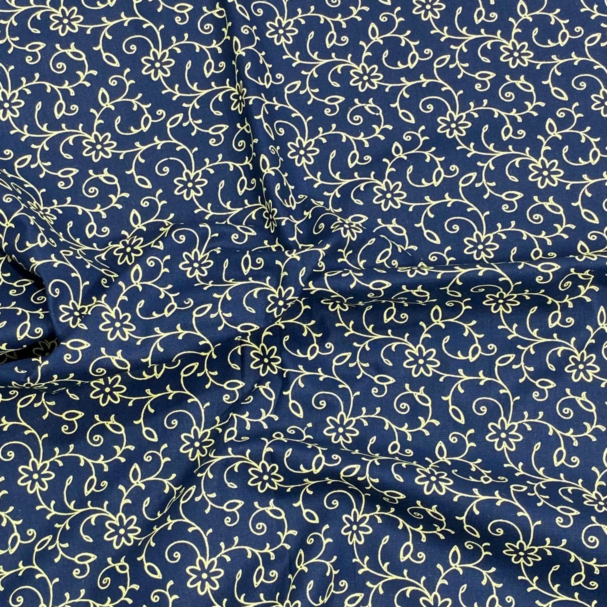 3 Metres Luxury 100% Cotton - 36" Wide - Navy (Design Will Vary)