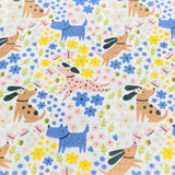 3 Metres Super Soft Cotton Feel Jersey 55" - (Dogs & Flowers)