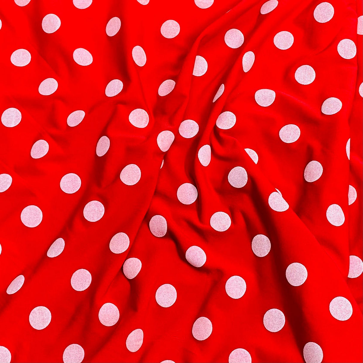 3 Meters Dressmaking Lycra Jersey 55" Wide (Red Polka)