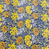 Luxury Dressmaking 100% Digital Printed Cotton Lawn- 55" (Yellow Flower)