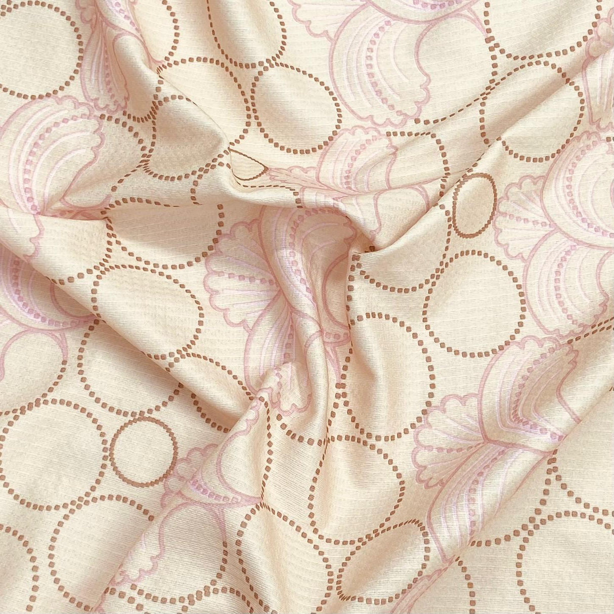 3 Metre Luxurious Printed Soft Jersey - 55" (Beige & Pink)