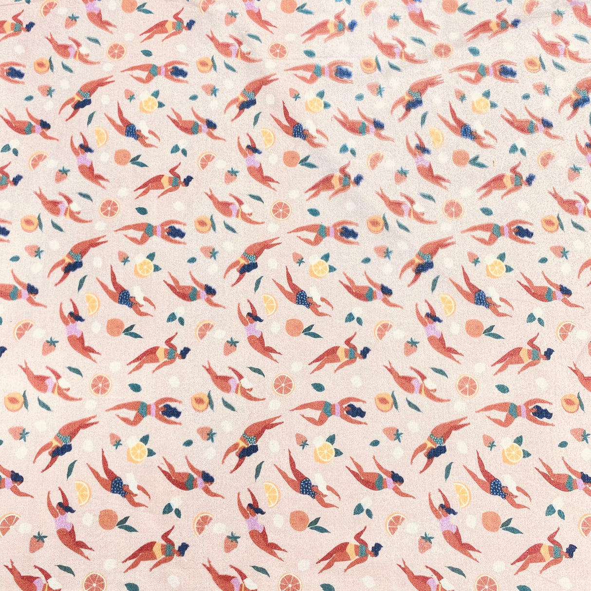 Per Metre Luxury Printed Quilting Cotton - (Swimmers)