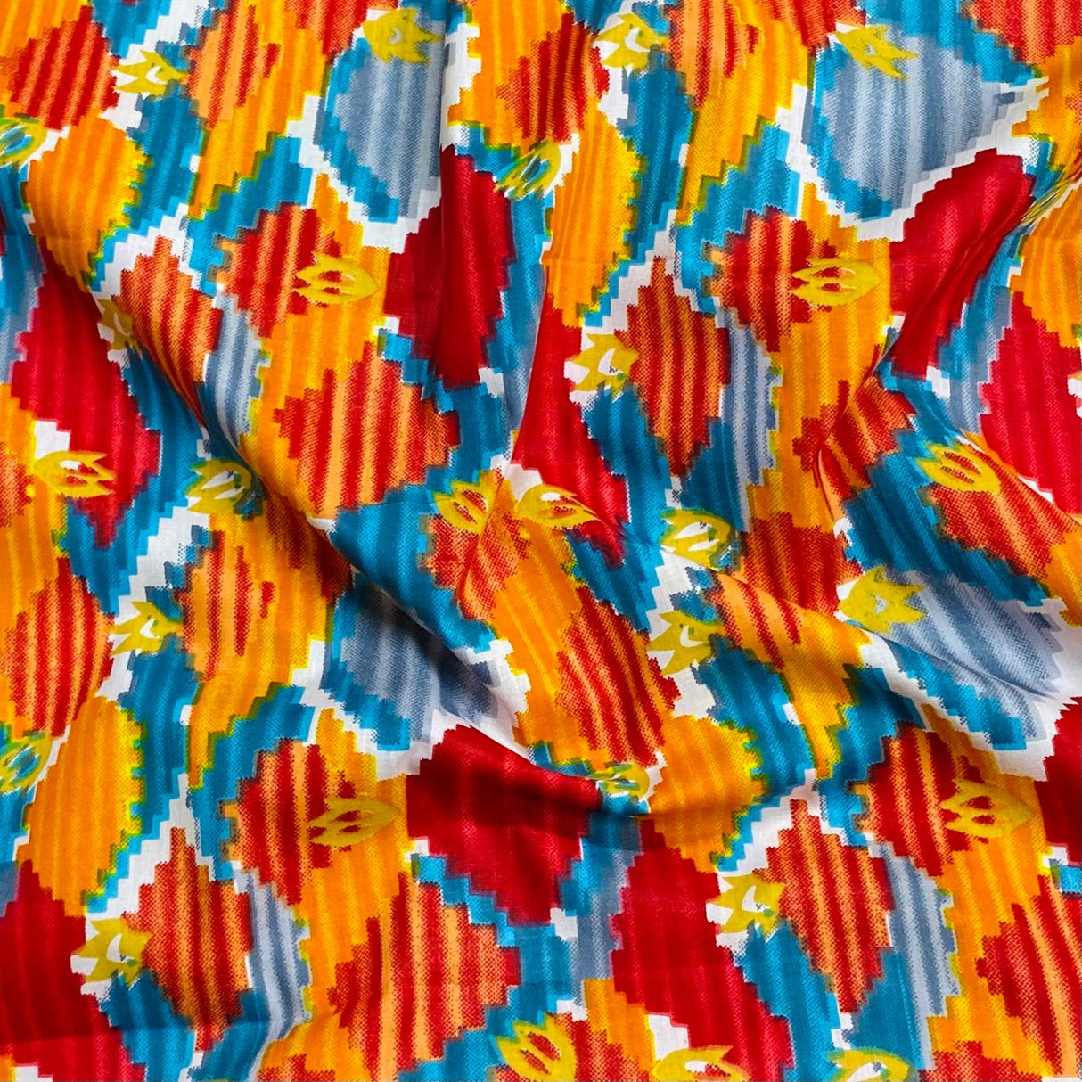 3 Metres Luxury 100% Cotton - 36" Wide - (Red, Blue & Turquoise)