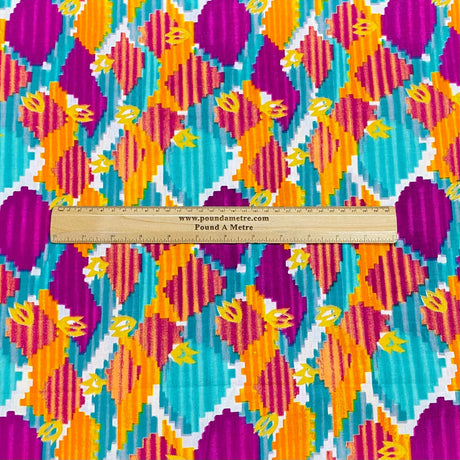 3 Metres Luxury 100% Cotton - 36" Wide - (Orange, Turquoise & Purple)