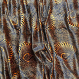 3 Metres Premium Printed Spandex Velvet 55" Wide (Orange Feather)