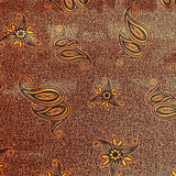 3 Metres Premium Printed Spandex Velvet 55" Wide (Orange Paisley)