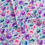 Luxury Dressmaking 100% Digital Printed Cotton Lawn- 55" (Purple & Blue)