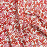 Luxury Dressmaking 100% Digital Printed Cotton Lawn- 55" (Red & White)