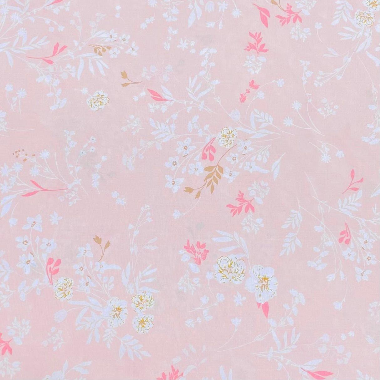 3 Metres, Premium Quality, Printed Dressmaking Viscose - 55" Wide (Baby Pink)