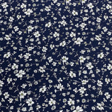 3 Metres, Premium Quality, Printed Dressmaking Viscose - 55" Wide (Navy)