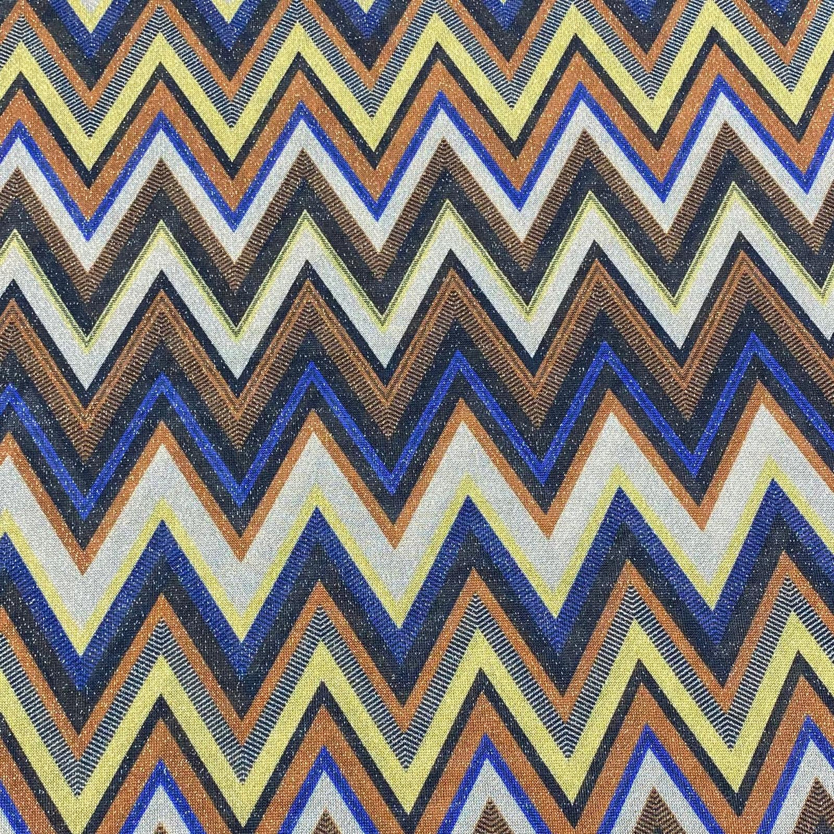 3 Metres Soft Printed Glitter Mesh Jersey   55" Wide (Zigzag)