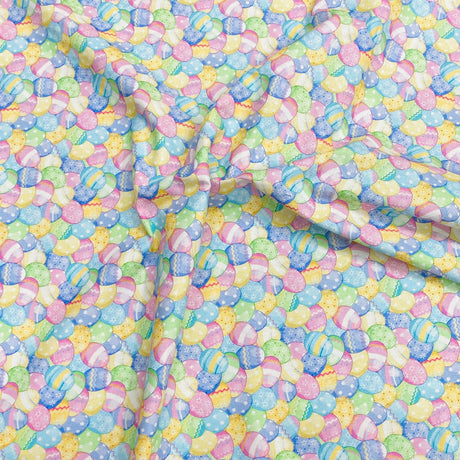 Per Metre 100% Digital Cotton Easter Print - (Eggs)