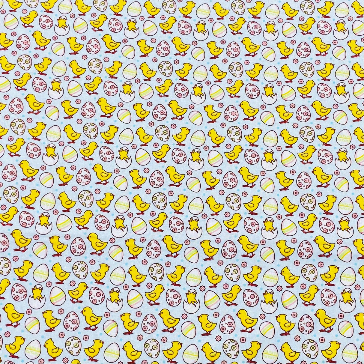 Per Metre 100% Digital Cotton Easter Print - (Eggs & Chicks)