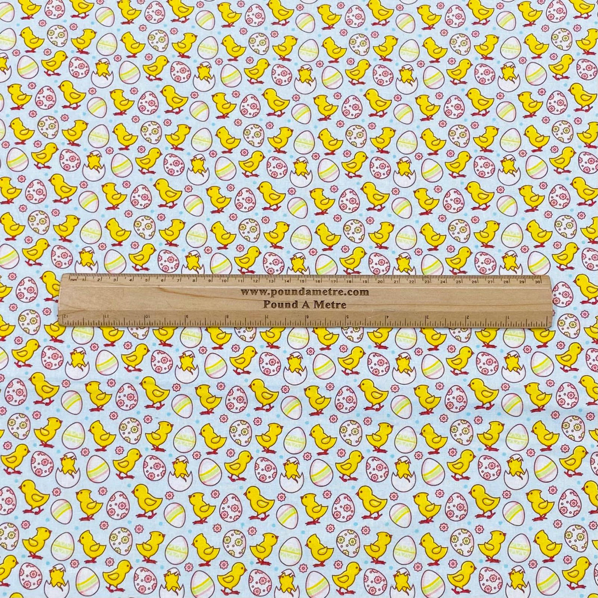 Per Metre 100% Digital Cotton Easter Print - (Eggs & Chicks)