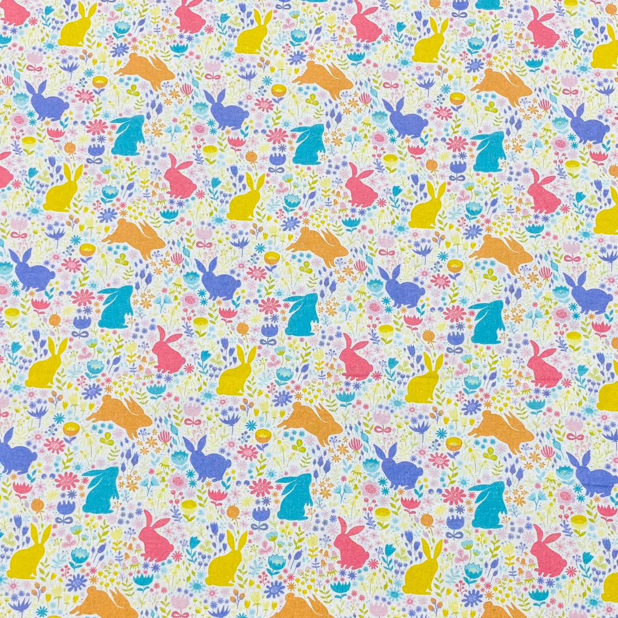 Per Metre 100% Digital Cotton Easter Print - (Bunnies)