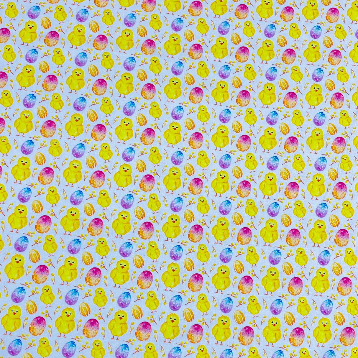 Per Metre 100% Digital Cotton Easter Print - (Chick)