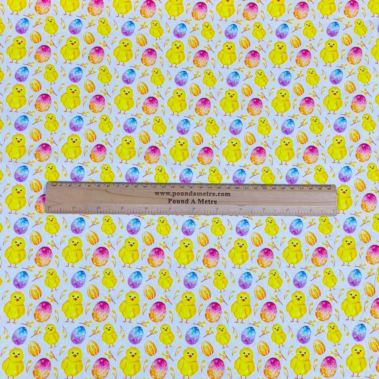 Per Metre 100% Digital Cotton Easter Print - (Chick)