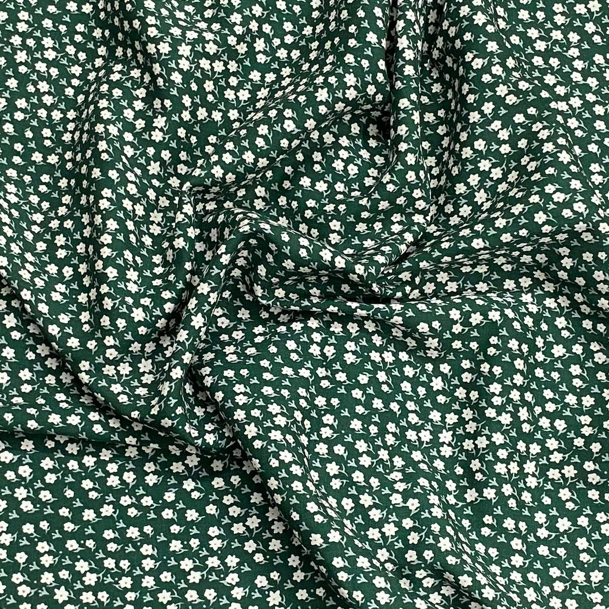 3 Metres, Premium Quality, Printed Dressmaking Viscose - 55" Wide (Emerald Floral)