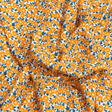 3 Metres, Premium Quality, Printed Dressmaking Viscose - 55" Wide (Orange & White)