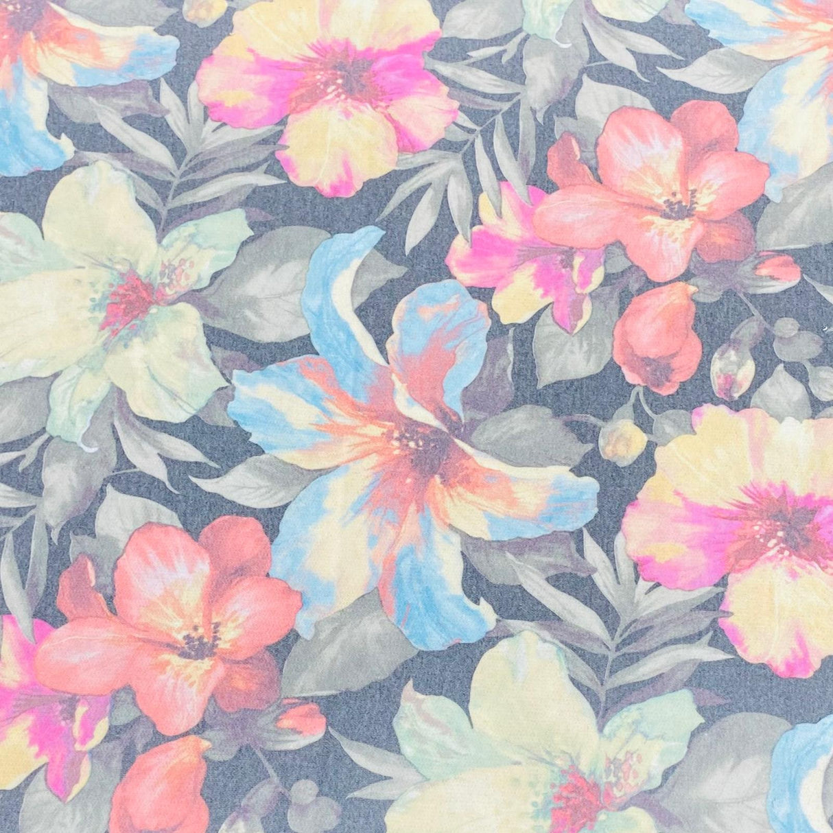 3 Metres Printed Looped Backed Terry Jersey 55" Wide (Flowers)