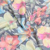 3 Metres Printed Looped Backed Terry Jersey 55" Wide (Flowers)