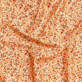 3 Metres, Premium Quality, Printed Dressmaking Viscose - 55" Wide (Orange Flowers)