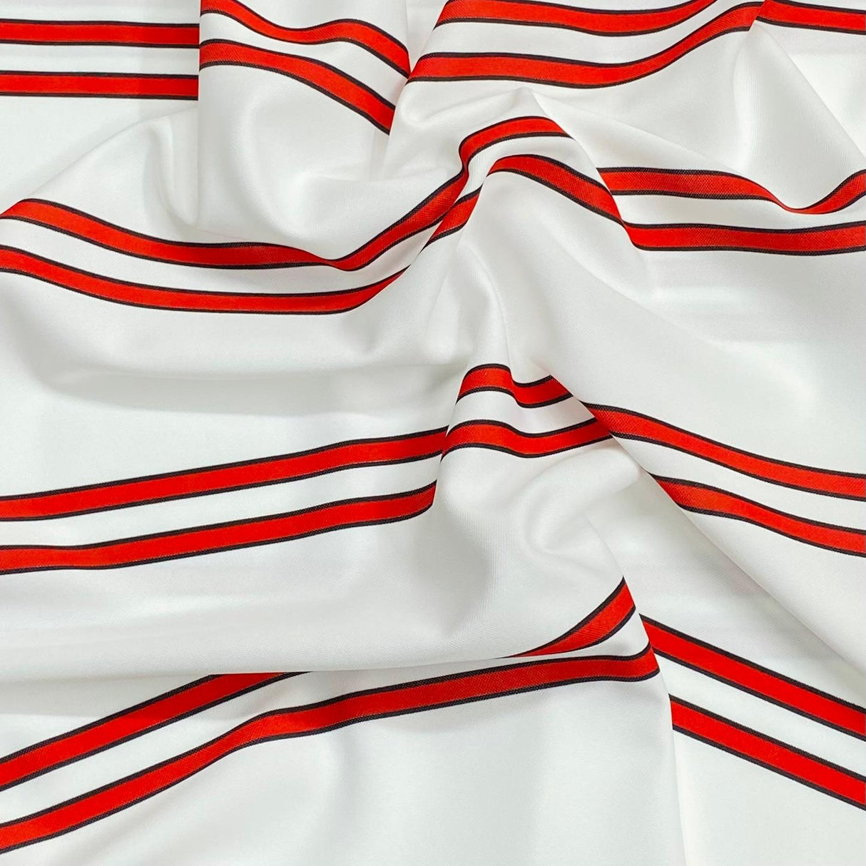 3 Metres Luxury Soft Printed Ponte Scuba - 55" Wide - (Red & White)