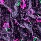 3 Metres Printed Spandex Velvet 55" Wide (Pink Rose)