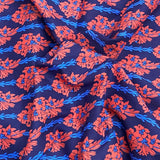 Luxury Dressmaking 100% Digital Printed Cotton Lawn- 55" (Navy & Red)