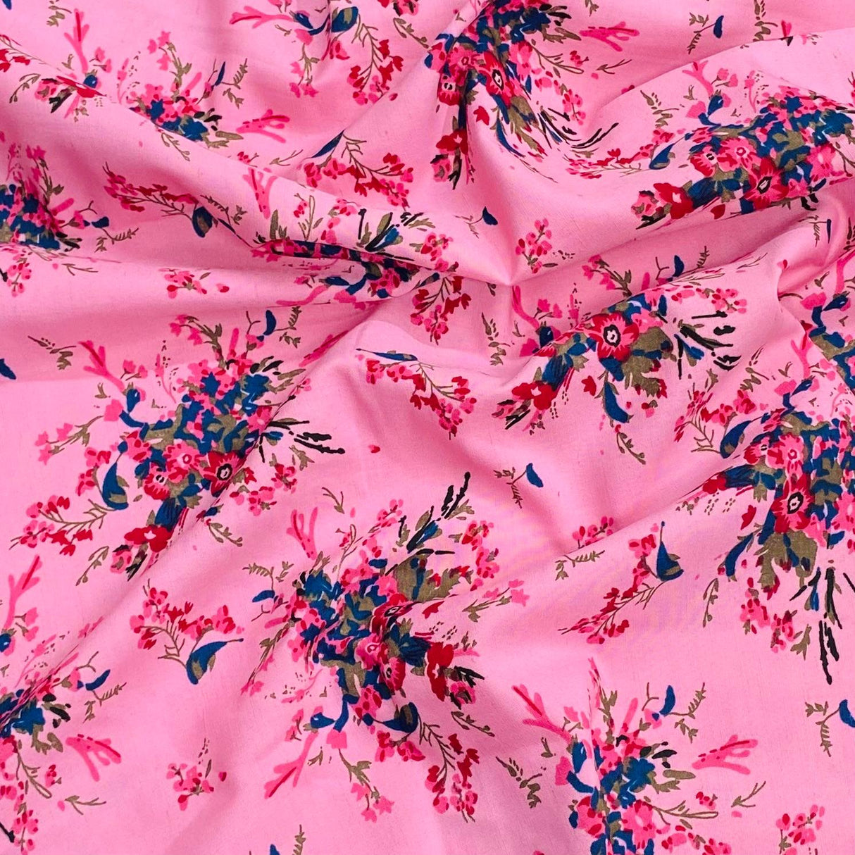 5 Metres Luxury 100% Cotton - 36" Wide (Pink Floral)