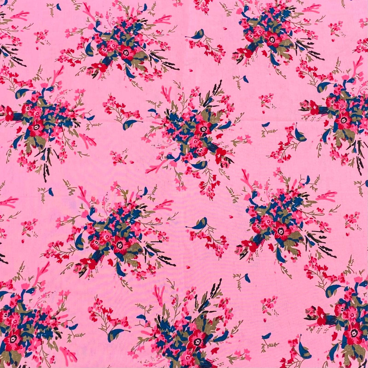 5 Metres Luxury 100% Cotton - 36" Wide (Pink Floral)