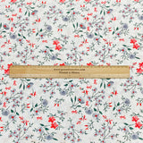 3 Metres, Premium Quality, Printed Dressmaking Viscose - 55" Wide (White Floral)