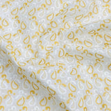 3 Metre Broderie Anglaise Floral Cotton - 45" Wide (Gold & White)