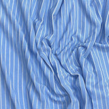 3 Metre Luxurious Soft Printed Ribbed Jersey - 55" (Blue & White)