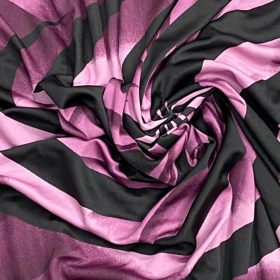 3 Metres Luxurious Polyester Jersey 45” Wide - (Purple & Black)