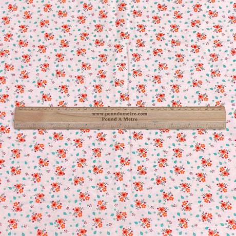 3 Metres Luxury 100% Cotton - 36" Wide (Peach & Green)