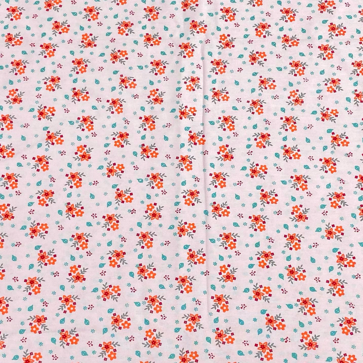 3 Metres Luxury 100% Cotton - 36" Wide (Peach & Green)