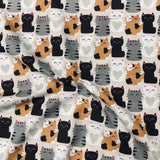 Per Metres High Quality Brushed Cotton - 45" Wide (Cats)