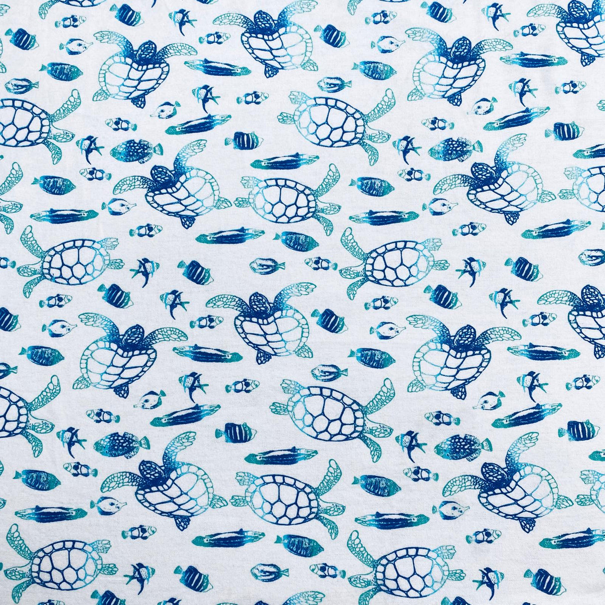 Per Metres High Quality Brushed Cotton - 45" Wide (Turtle)