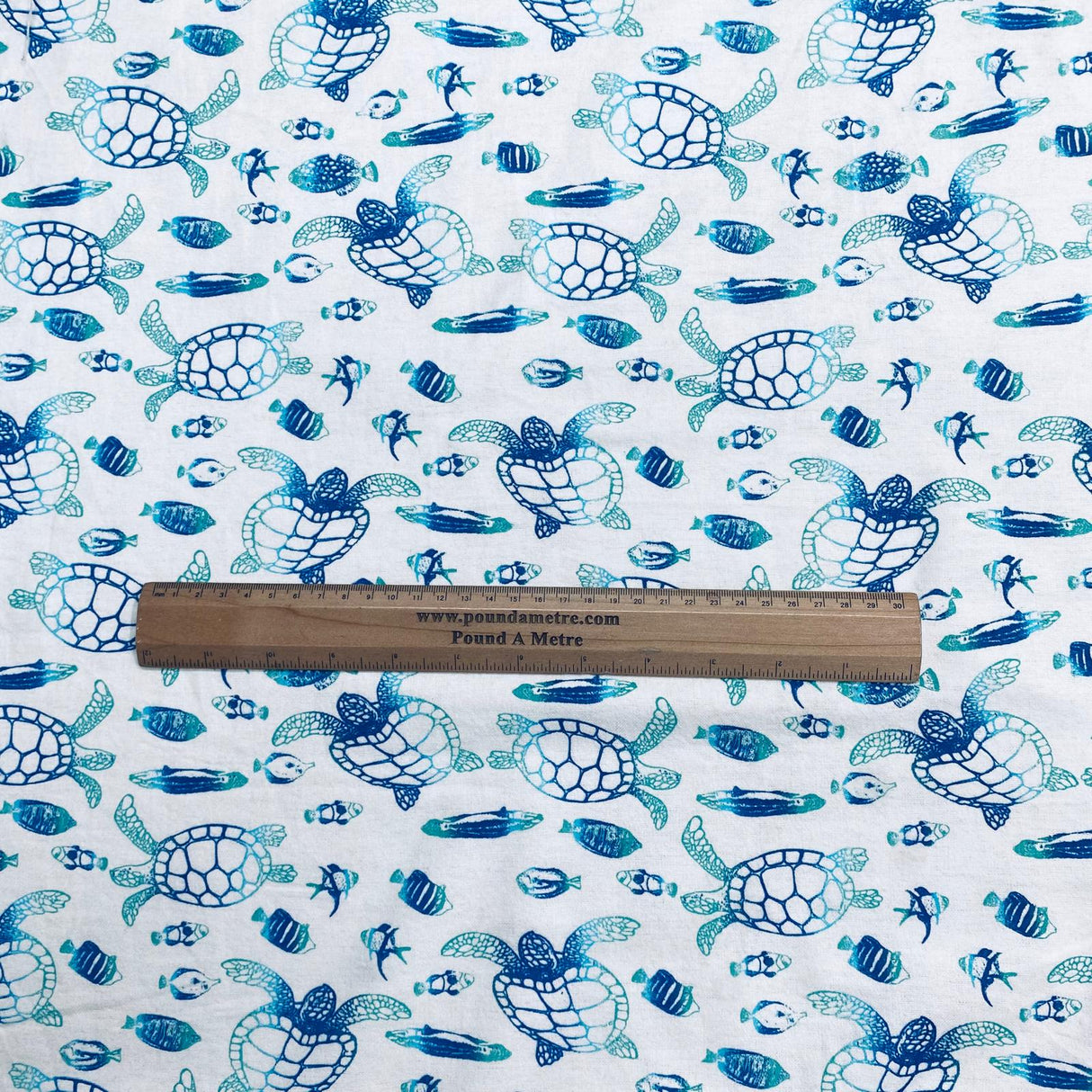 Per Metres High Quality Brushed Cotton - 45" Wide (Turtle)