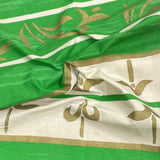 3 Metres Luxury 100% Cotton - 60" Wide (Green & Gold) Made In England