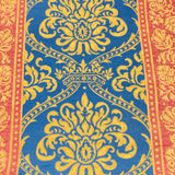 3 Metres Luxury 100% Cotton - 60" Wide (Orange & Blue) Made In England