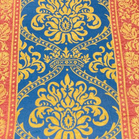 3 Metres Luxury 100% Cotton - 60" Wide (Orange & Blue) Made In Britain