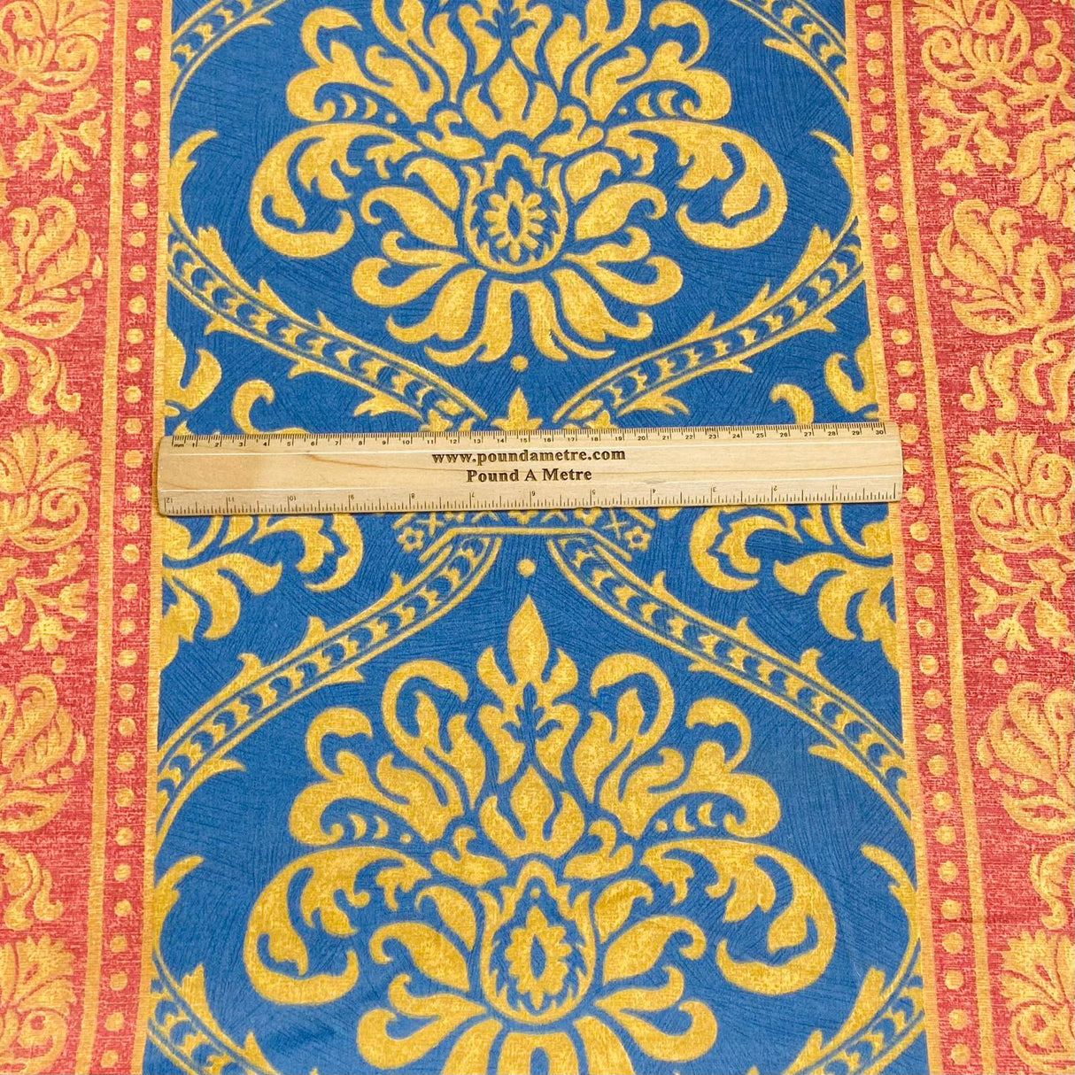 3 Metres Luxury 100% Cotton - 60" Wide (Orange & Blue) Made In England