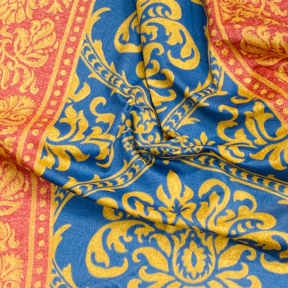 3 Metres Luxury 100% Cotton - 60" Wide (Orange & Blue) Made In England