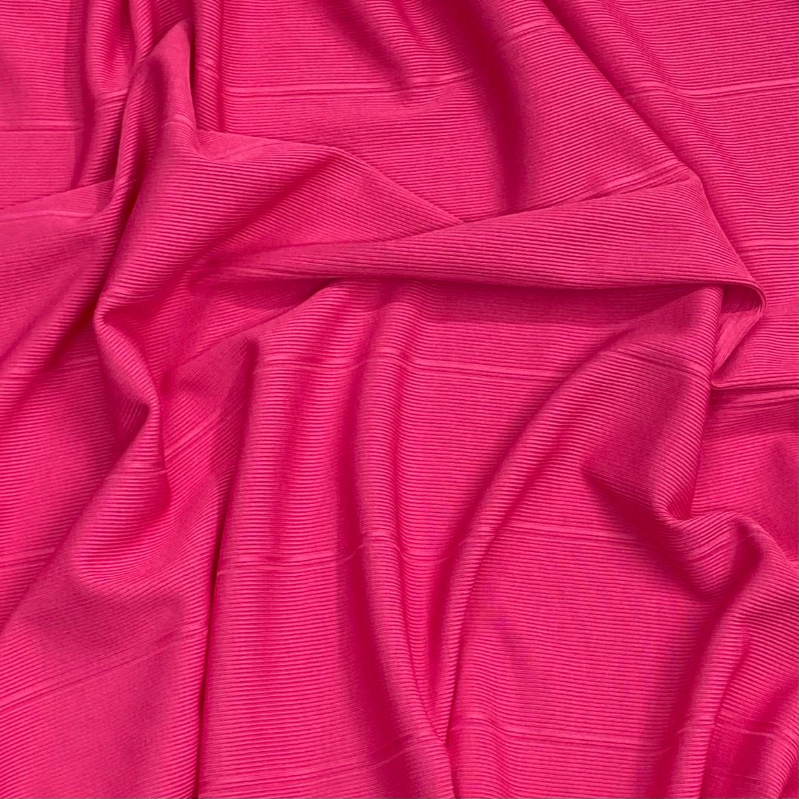 3 Metre Luxurious Soft Ribbed Jersey - 55" (Bright Pink)