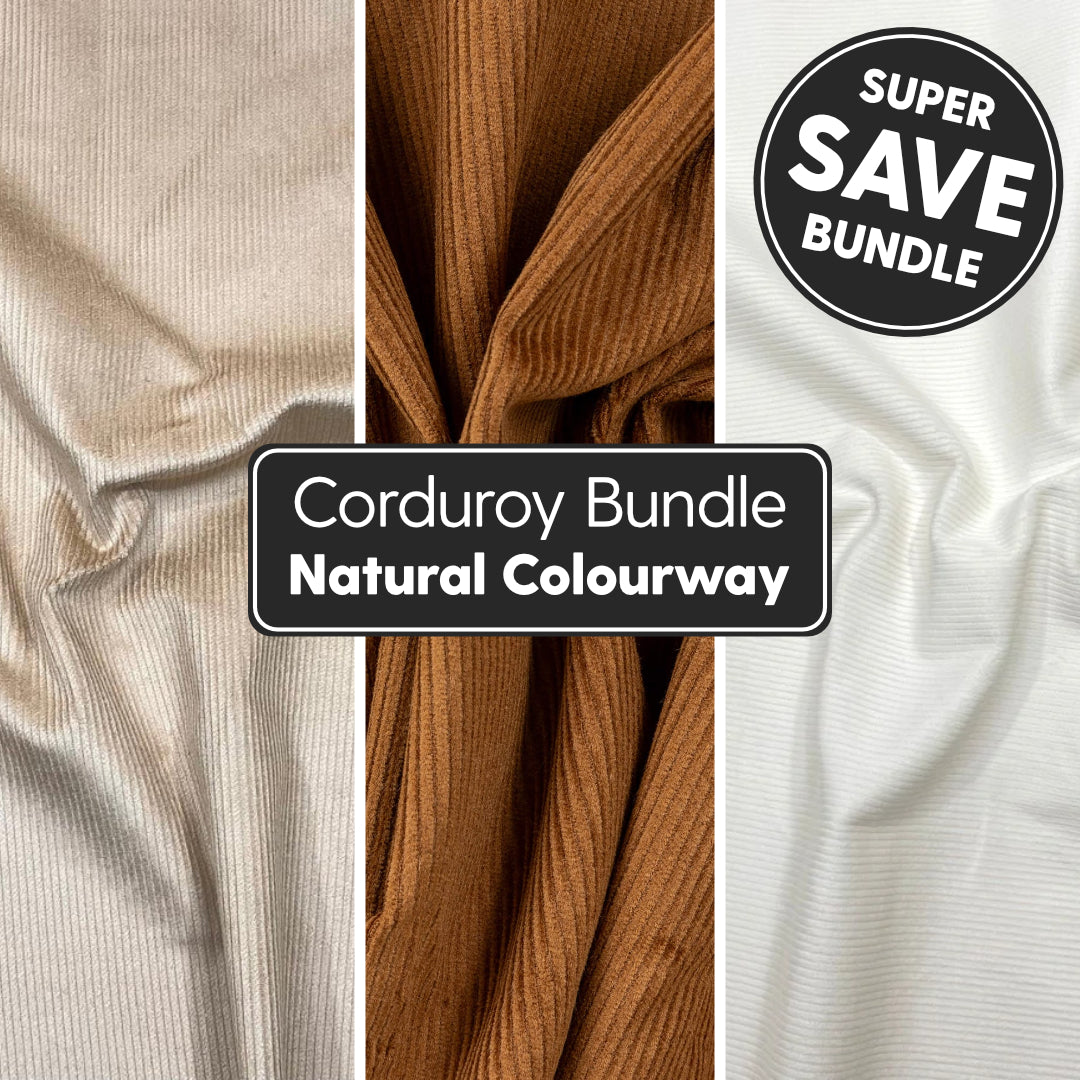 Premium Soft Cotton Needle Corduroy Bundle- 55" Wide (Natural Colourway)