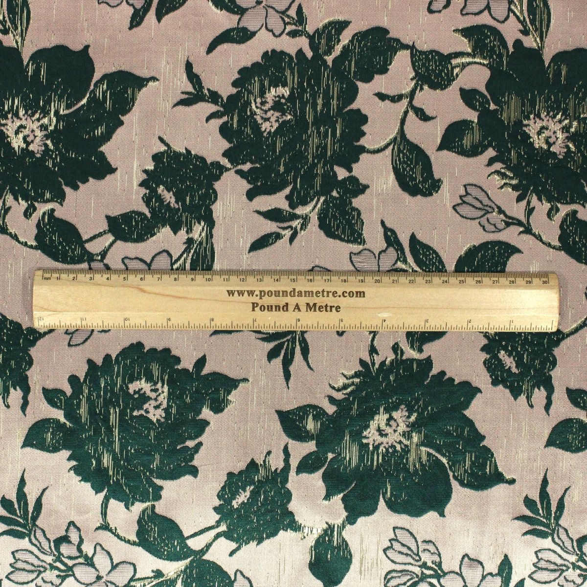 Per Metre Luxury Floral Brocade- 55” Wide (Dusky & Bottle Floral) - Pound A Metre