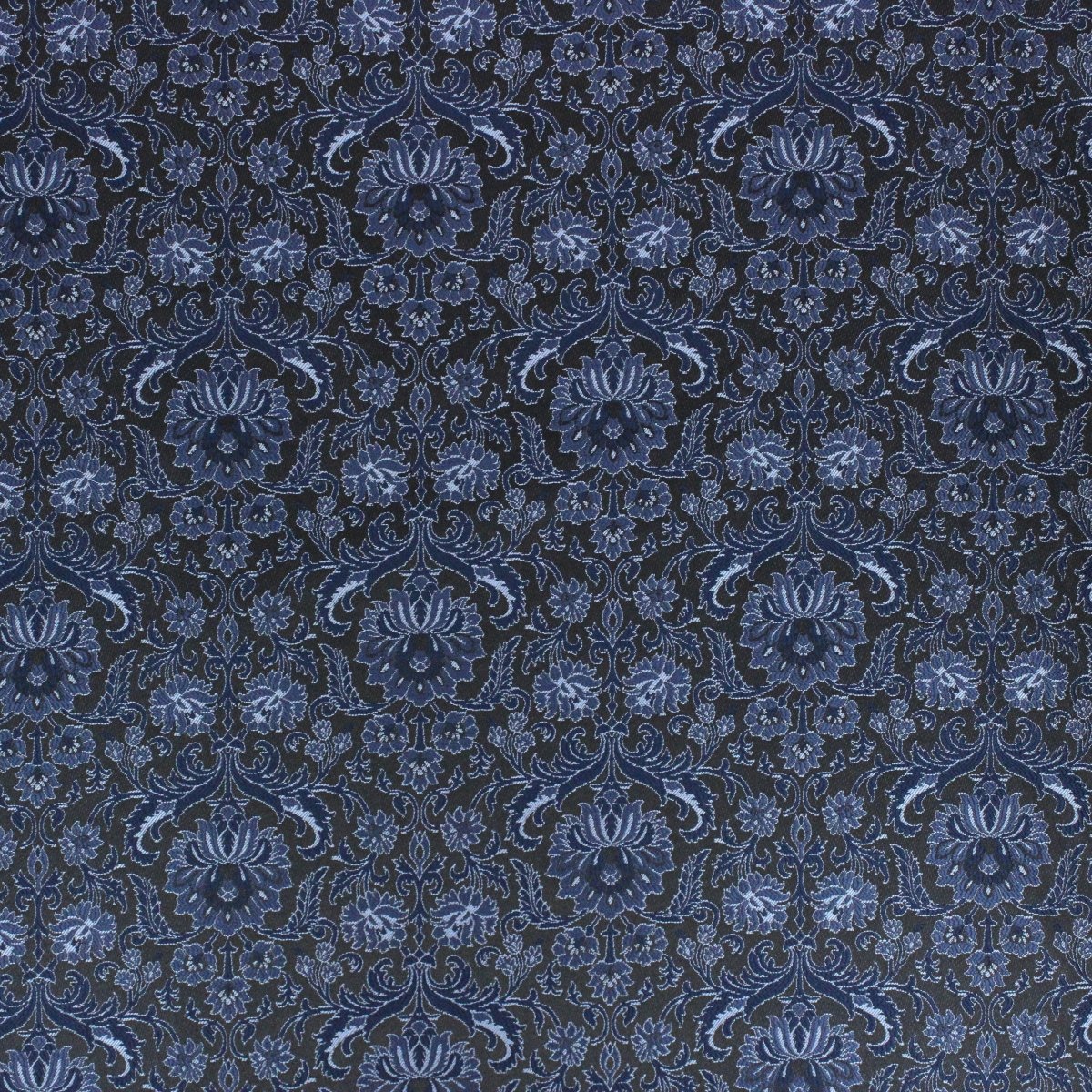 Per Metre Luxury Floral Brocade- 55” Wide (Navy & Black Floral) - Pound A Metre