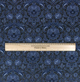 Per Metre Luxury Floral Brocade- 55” Wide (Navy & Black Floral) - Pound A Metre